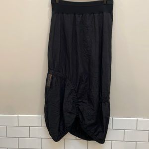 Cop.Copine Vintage Ruched Asymmetrical Maxi Skirt